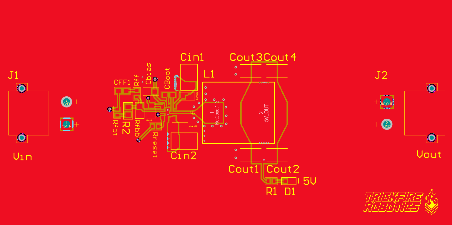 Buck PCB Top Layer and Silkscreen