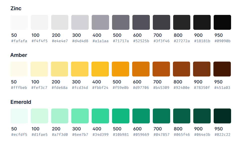 Tailwind Color Scheme